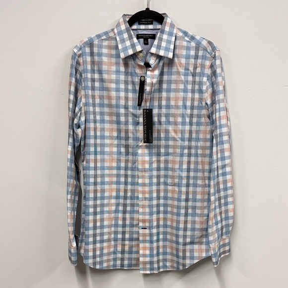 Banana Republic Other - Banana Republic Blue and Orange Plaid Camden Shirt s NEW